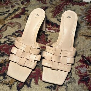 Zara Women's Cream Heeled Sandals